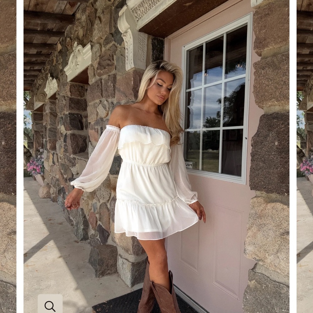 LORAINE OFF THE SHOULDER DRESS CREAM